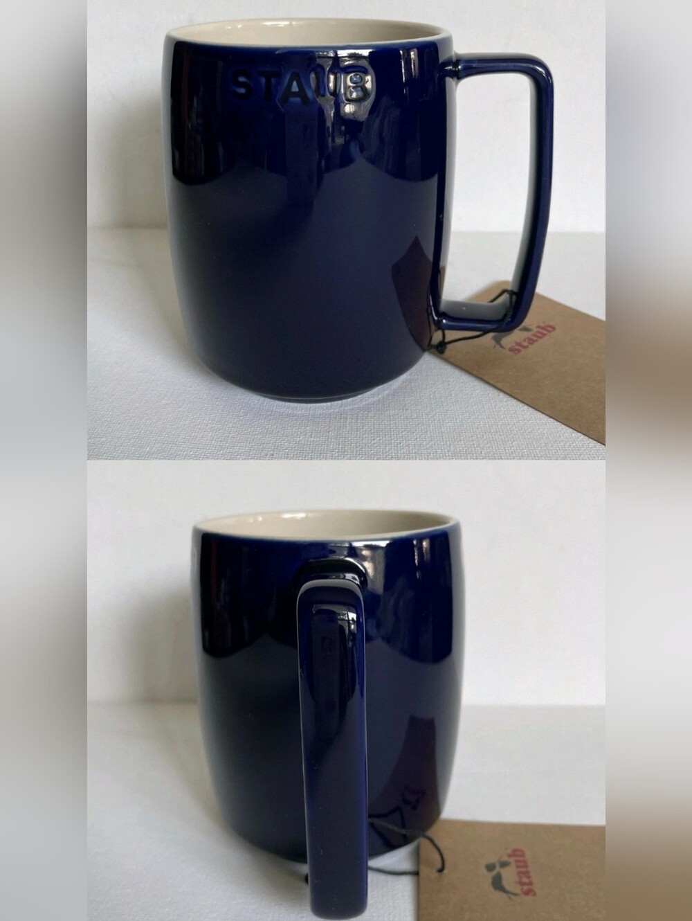 Set Of 6 Staub Deep Blue Glossy Stoneware Mugs